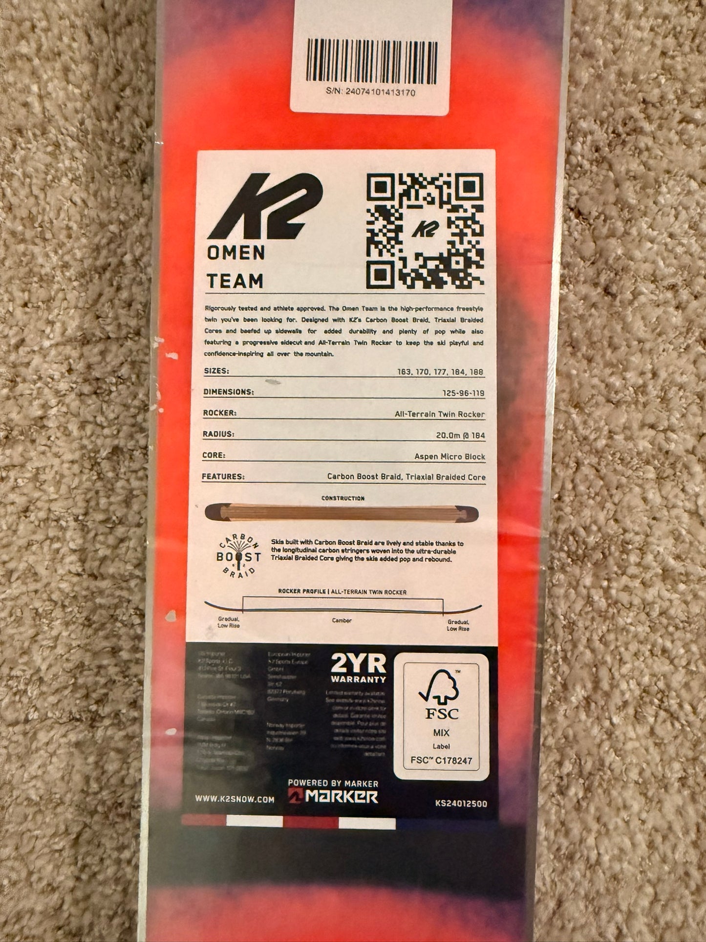 K2 Omen Team Twin Tip mäesuusad 2025