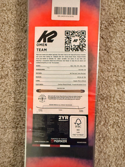 K2 Omen Team Twin Tip mäesuusad 2025